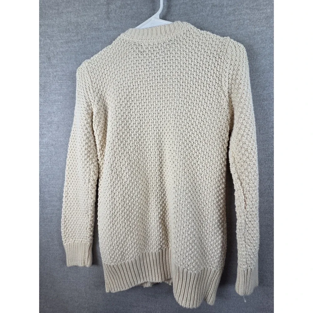 GAP Kids Girls L 10 Chunky Cable Knit Cardigan Sweater Fisherman Cream Button Up